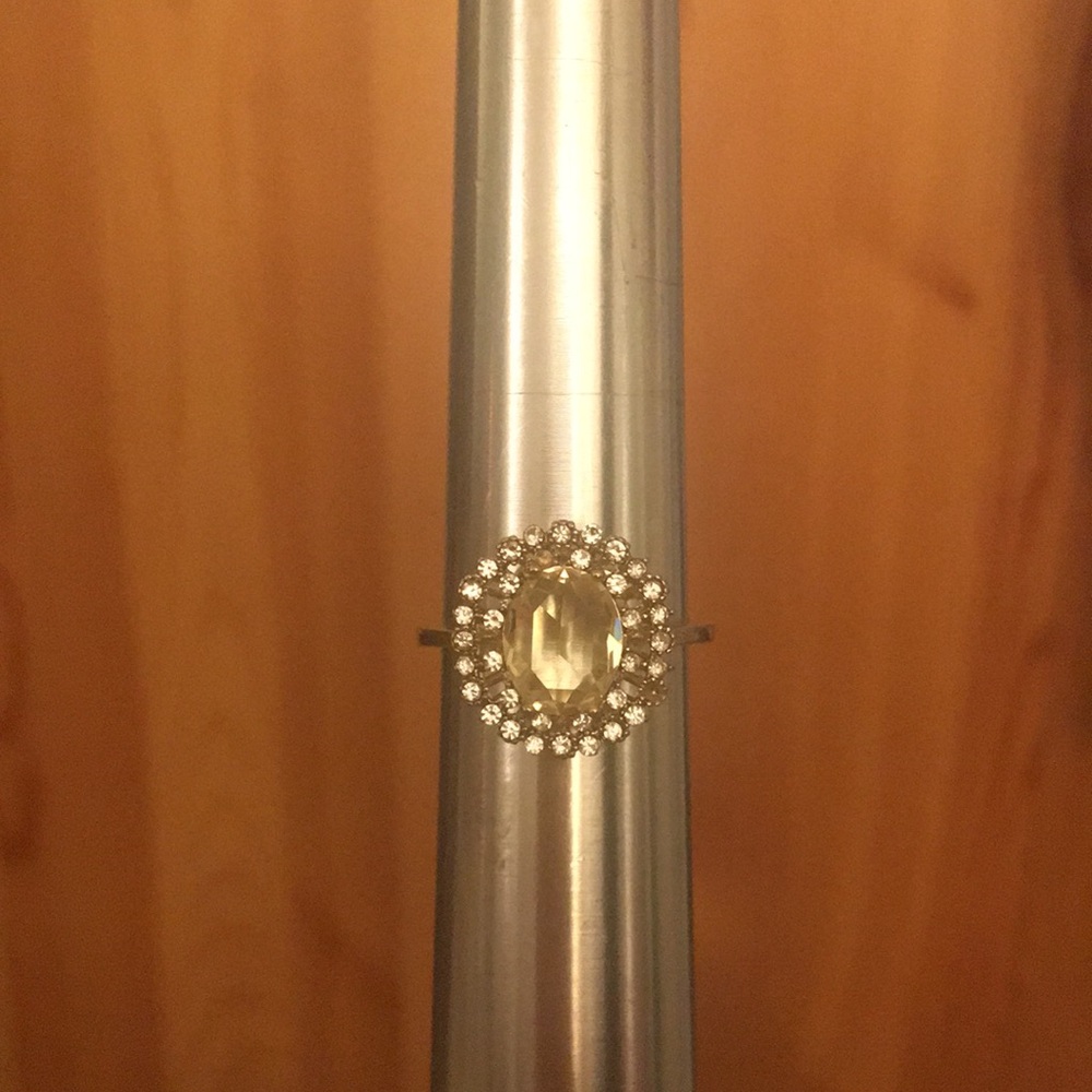 Topaz Crystal Halo Ring
